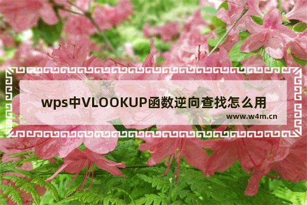 wps中VLOOKUP函数逆向查找怎么用 函数逆向查找功能使用教程