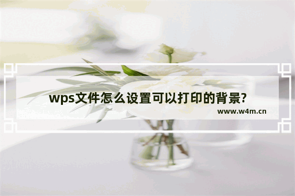 wps文件怎么设置可以打印的背景?