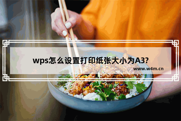 wps怎么设置打印纸张大小为A3?