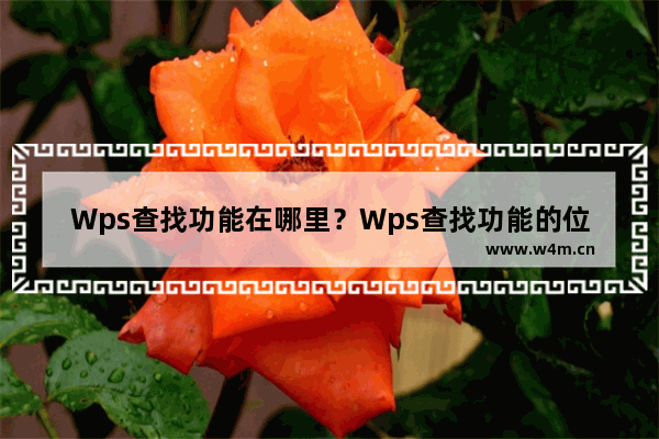 Wps查找功能在哪里？Wps查找功能的位置和使用方法