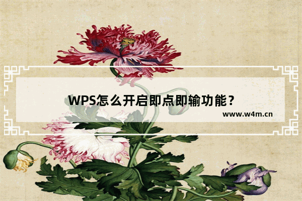 WPS怎么开启即点即输功能？