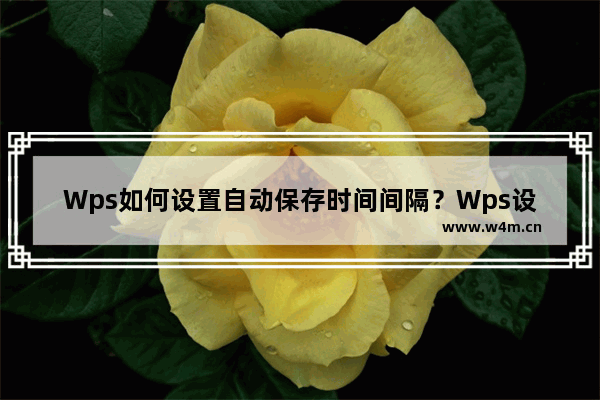 Wps如何设置自动保存时间间隔？Wps设置自动保存时间间隔方法