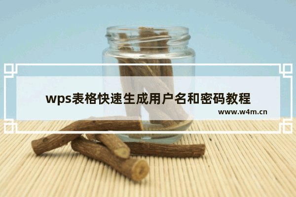 wps表格快速生成用户名和密码教程