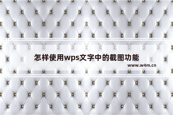 怎样使用wps文字中的截图功能