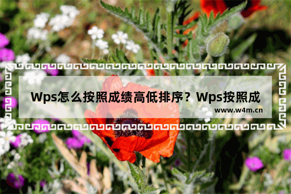 Wps怎么按照成绩高低排序？Wps按照成绩高低排序的操作方法