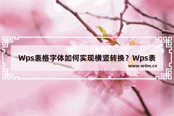 Wps表格字体如何实现横竖转换？Wps表格字体实现横竖转换的方法