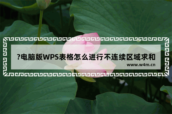 ?电脑版WPS表格怎么进行不连续区域求和