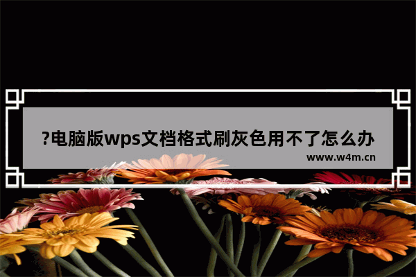 ?电脑版wps文档格式刷灰色用不了怎么办