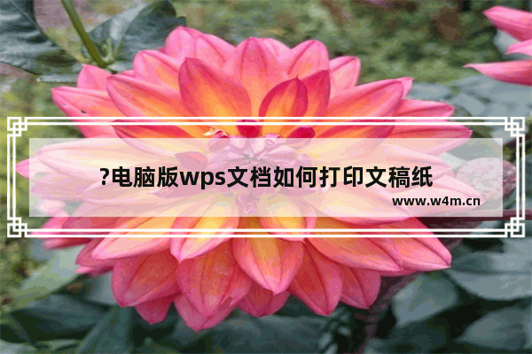 ?电脑版wps文档如何打印文稿纸