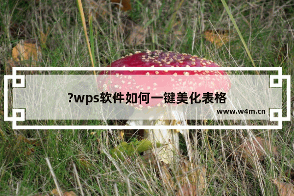 ?wps软件如何一键美化表格