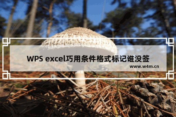 WPS excel巧用条件格式标记谁没签到