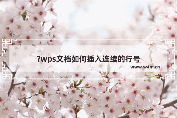 ?wps文档如何插入连续的行号