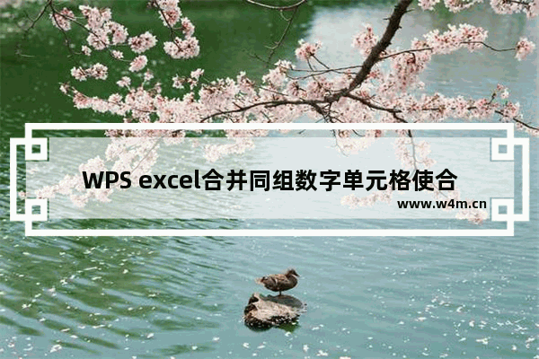 WPS excel合并同组数字单元格使合并结果不变的方法