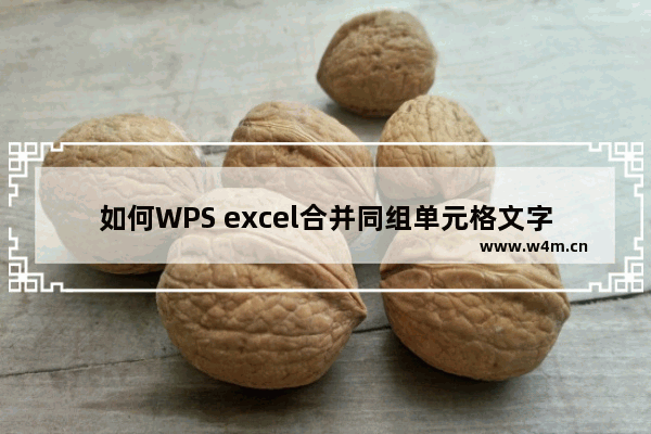 如何WPS excel合并同组单元格文字