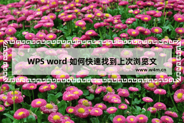 WPS word 如何快速找到上次浏览文档的位置