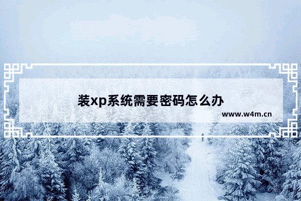 装xp系统需要密码怎么办