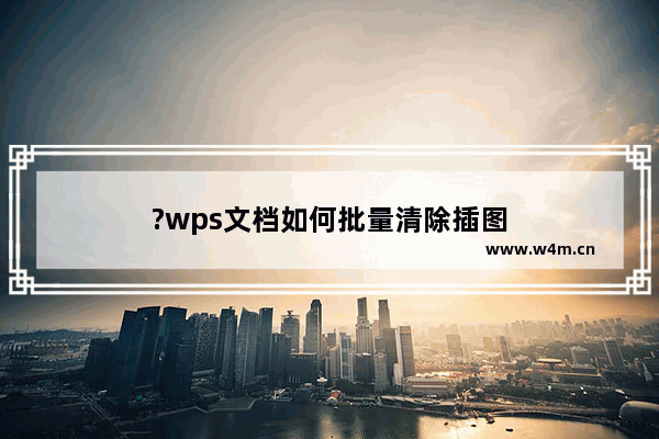 ?wps文档如何批量清除插图