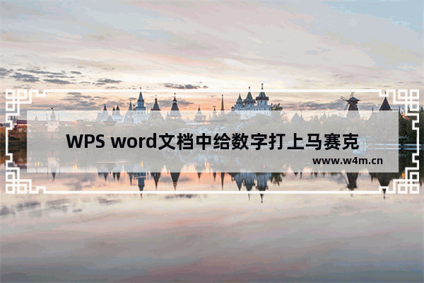 WPS word文档中给数字打上马赛克