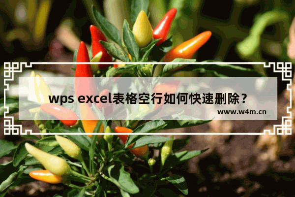 wps excel表格空行如何快速删除？