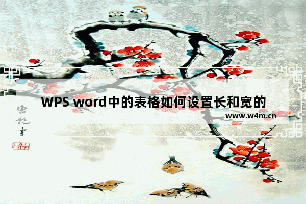 WPS word中的表格如何设置长和宽的数值？