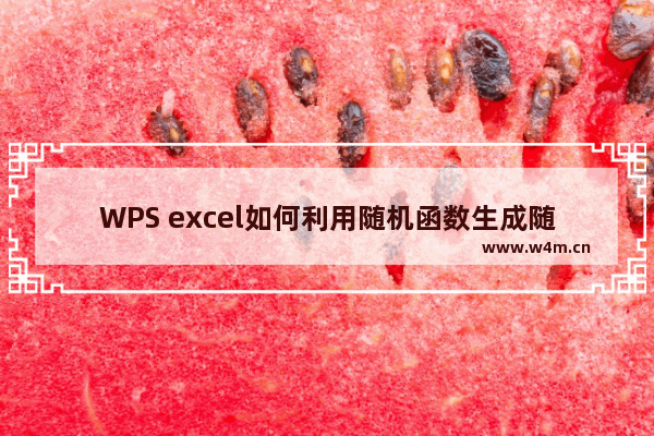 WPS excel如何利用随机函数生成随机编号