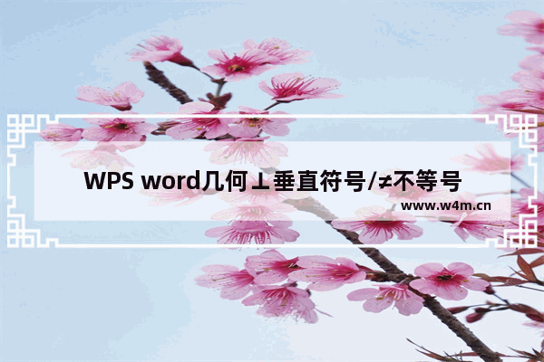 WPS word几何⊥垂直符号/≠不等号/∥平行号/角度符号°/角度符号θ怎么打