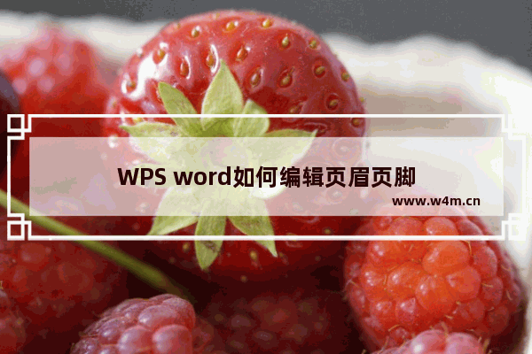 WPS word如何编辑页眉页脚