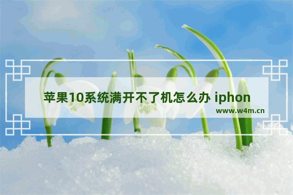 苹果10系统满开不了机怎么办 iphone10开不了机怎么办