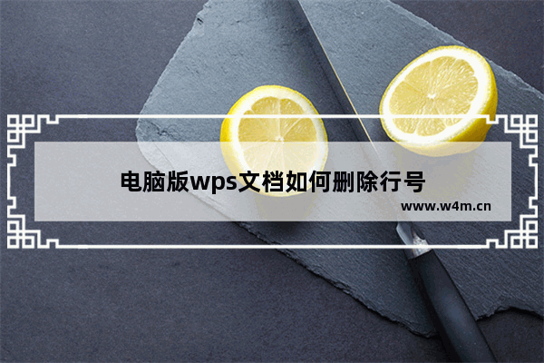 电脑版wps文档如何删除行号