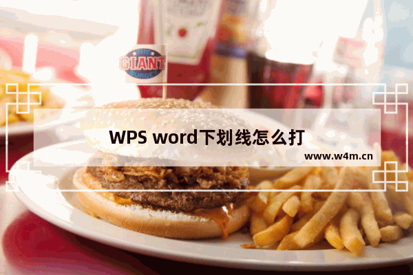 WPS word下划线怎么打