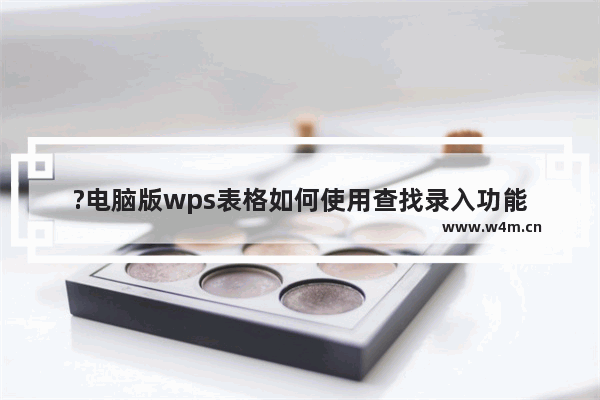 ?电脑版wps表格如何使用查找录入功能