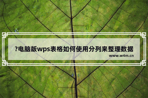 ?电脑版wps表格如何使用分列来整理数据