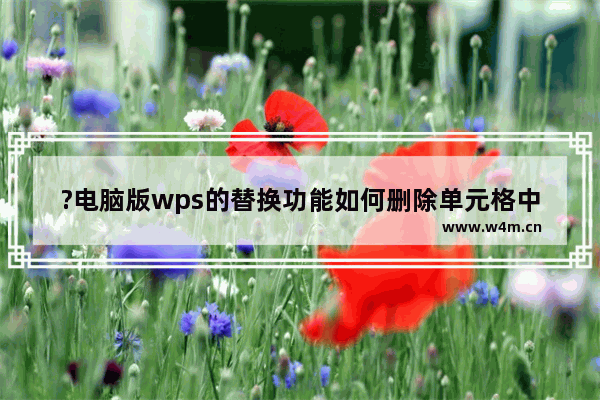 ?电脑版wps的替换功能如何删除单元格中多余的内容