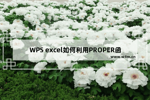 WPS excel如何利用PROPER函数将英文单词首字母转为大写其余都小写