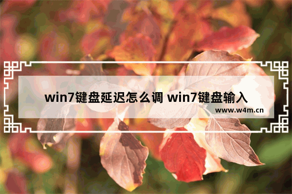 win7键盘延迟怎么调 win7键盘输入延迟