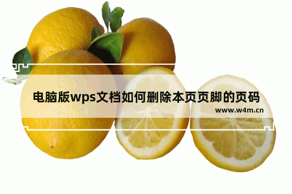 电脑版wps文档如何删除本页页脚的页码