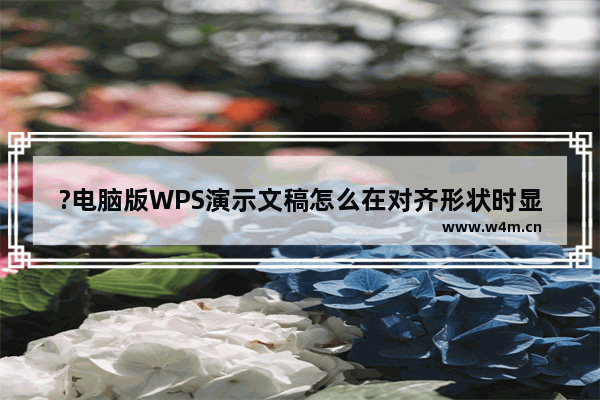 ?电脑版WPS演示文稿怎么在对齐形状时显示参考线