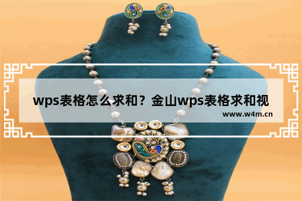 wps表格怎么求和？金山wps表格求和视频教程