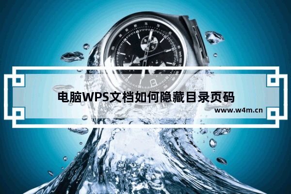 电脑WPS文档如何隐藏目录页码