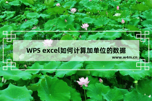 WPS excel如何计算加单位的数据