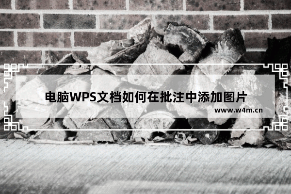 电脑WPS文档如何在批注中添加图片