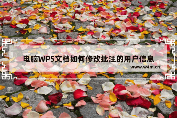 电脑WPS文档如何修改批注的用户信息