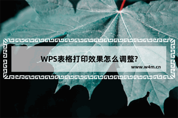 WPS表格打印效果怎么调整?