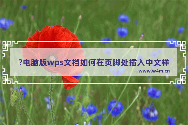 ?电脑版wps文档如何在页脚处插入中文样式时间