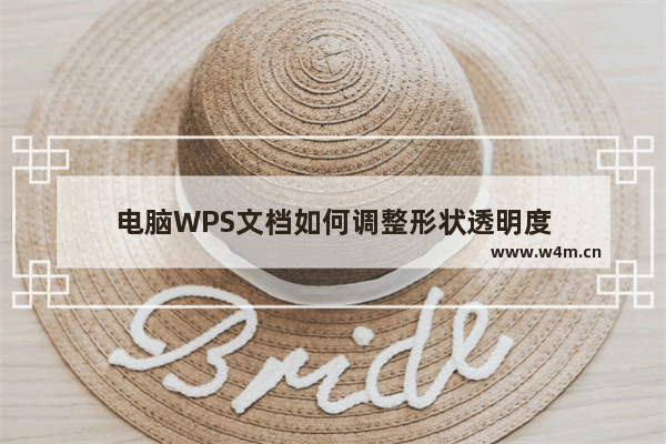 电脑WPS文档如何调整形状透明度