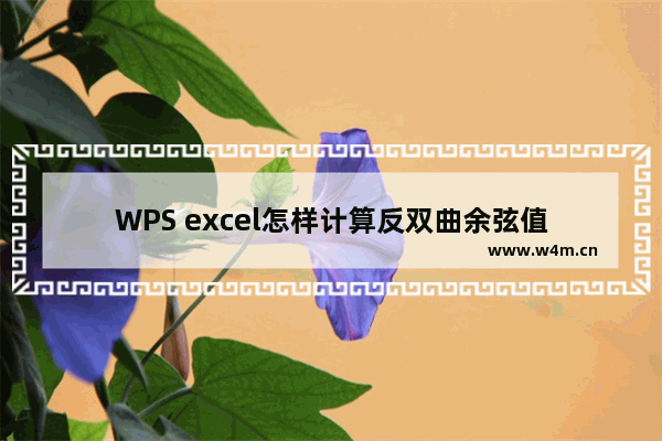 WPS excel怎样计算反双曲余弦值