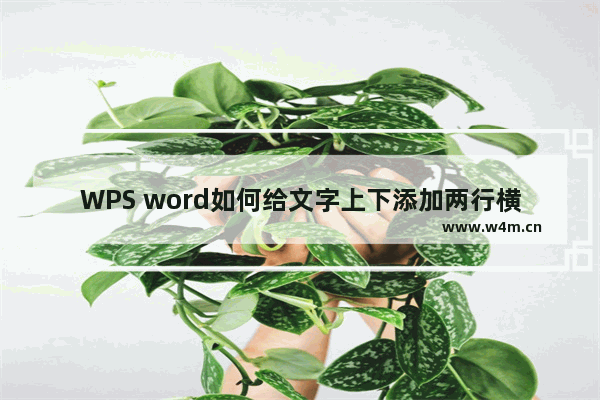 WPS word如何给文字上下添加两行横线的方法