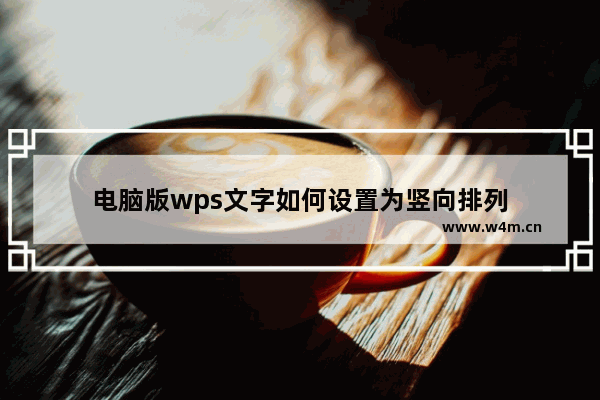 电脑版wps文字如何设置为竖向排列