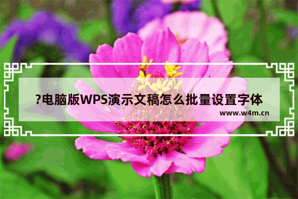 ?电脑版WPS演示文稿怎么批量设置字体