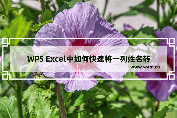 WPS Excel中如何快速将一列姓名转为多列